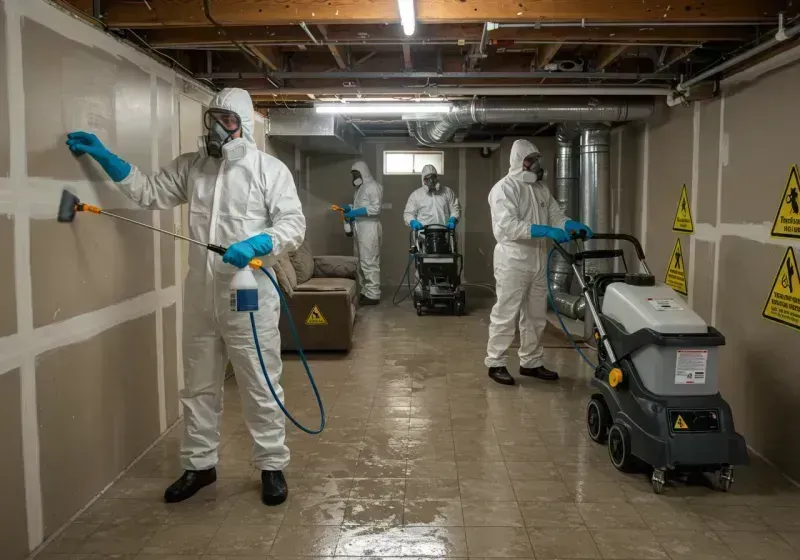 Basement Moisture Removal and Structural Drying process in Goshen, CA